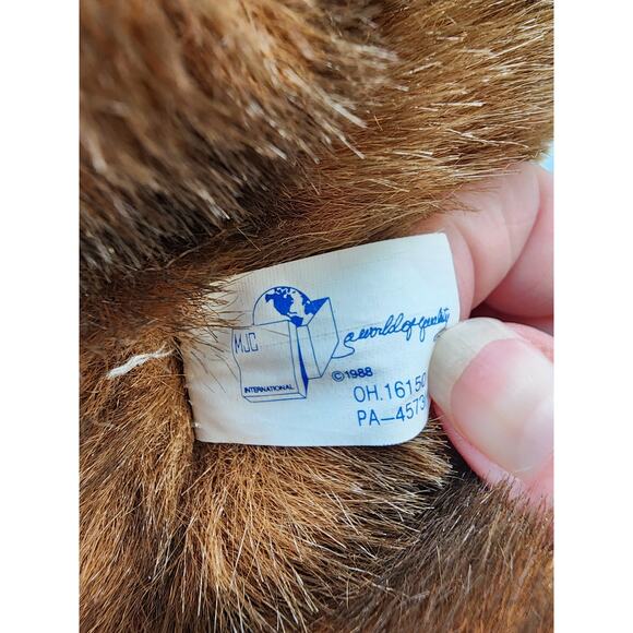 MJC International Teddy Bear Plush 20" Floppy Lays Flat Brown Sewn Paws Vtg 1988 - Picture 7 of 9